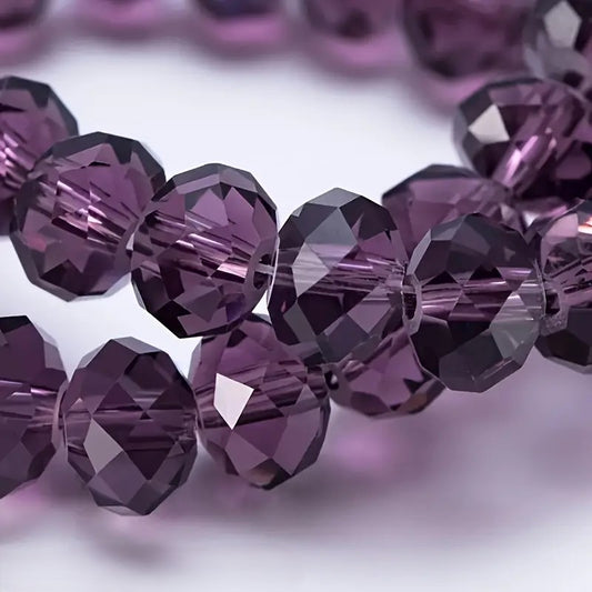 Margele sticla fatetate rondele 6mm mov