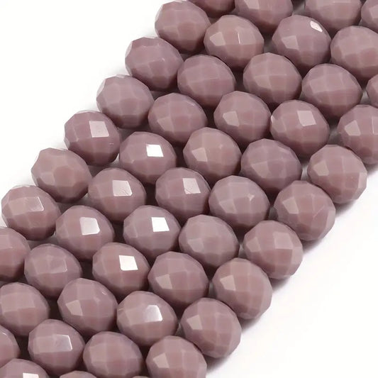 Margele sticla fatetate rondele 6mm mov mat