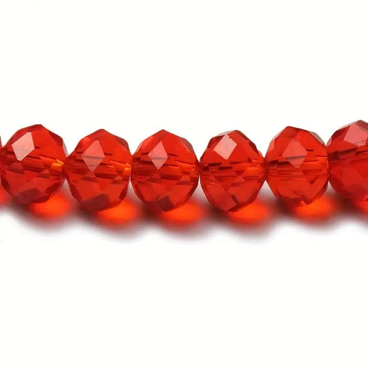 Margele sticla fatetate rondele 6mm rosu