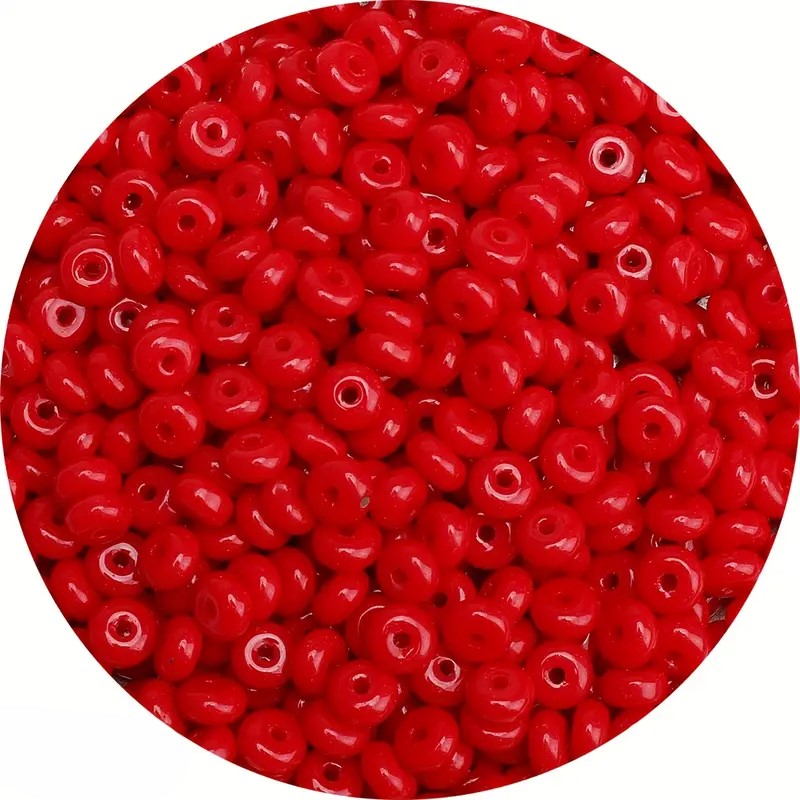 Margele sticla rotunde plate 6mm rosu