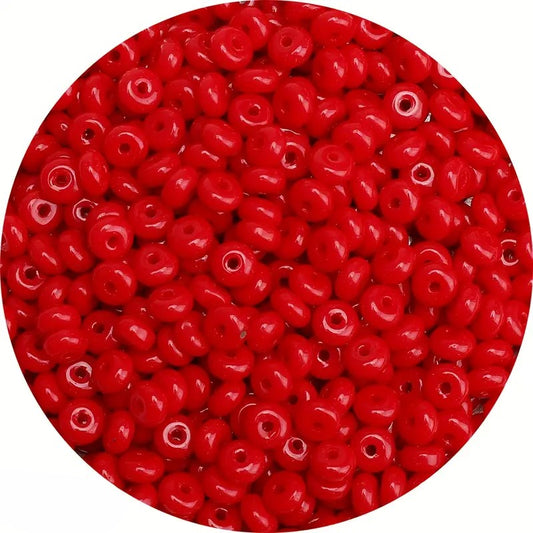 Margele sticla rotunde plate 6mm rosu