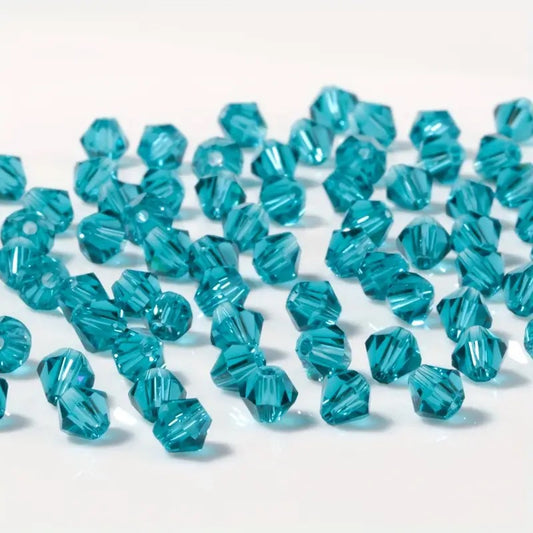 Margele sticla biconice 6mm albastru deschis