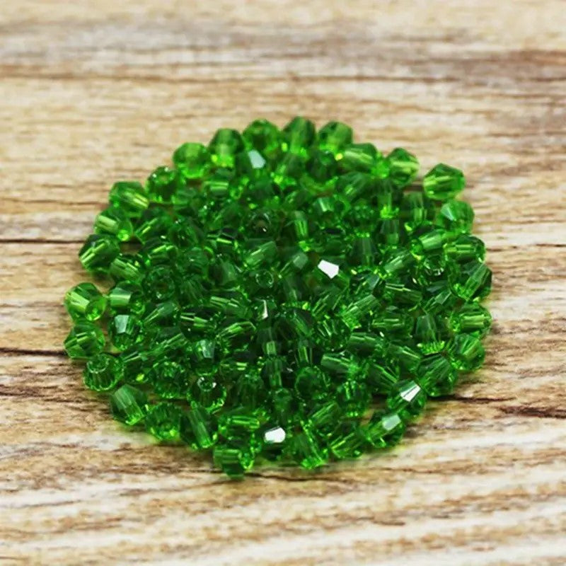 Margele sticla biconice 6mm verde