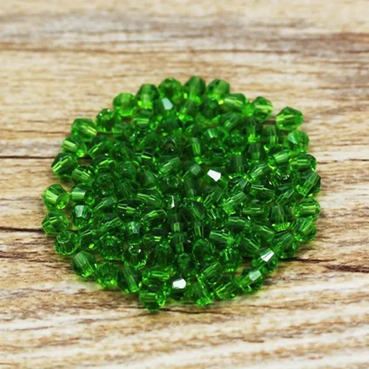 Margele sticla biconice 6mm verde