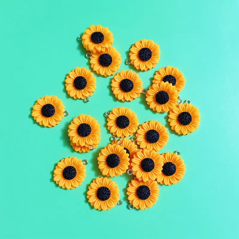 Pandantiv floarea soarelui 27x23mm