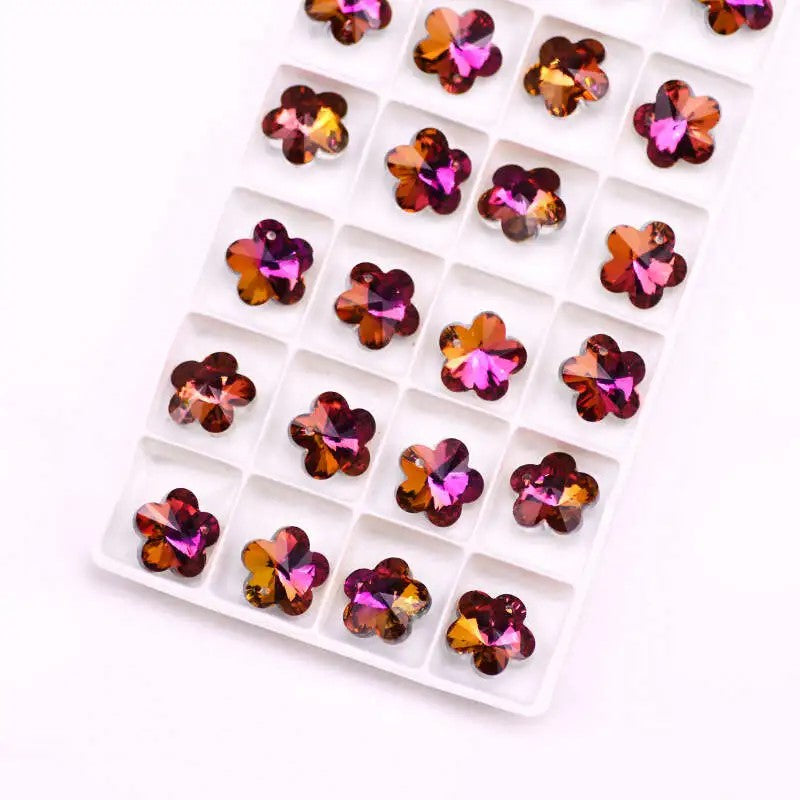 Pandantiv floare cristal 10mm mov