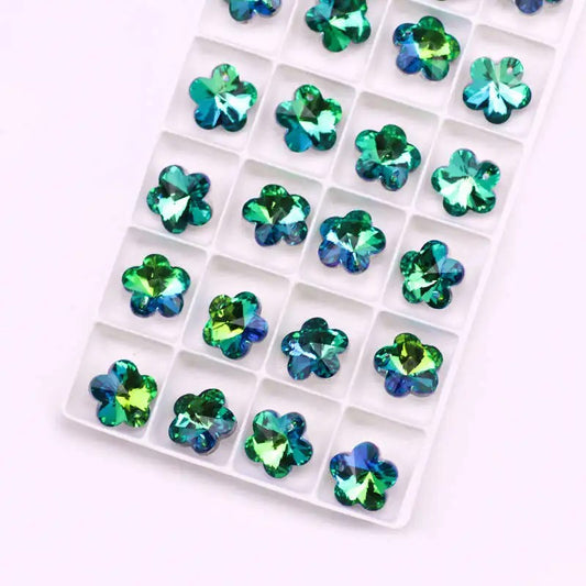 Pandantiv floare cristal 10mm verde