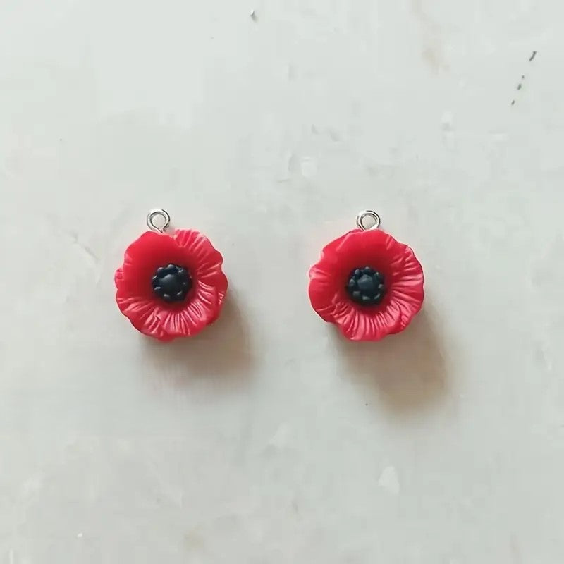 Pandantiv floare mac 18x20mm