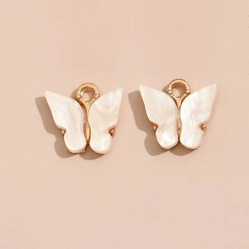 Pandantiv fluture 13x14mm alb