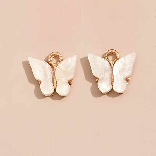 Pandantiv fluture 13x14mm alb