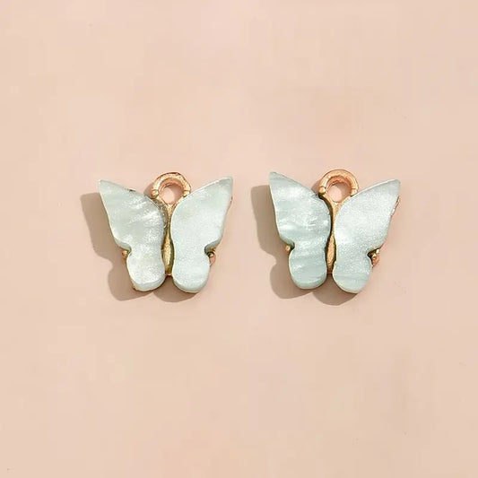 Pandantiv fluture 13x14mm albastru cer