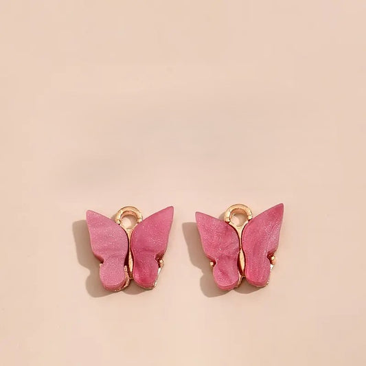 Pandantiv fluture 13x14mm fucsia