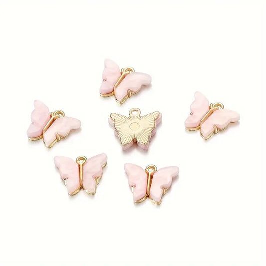 Pandantiv fluture 13x14mm roz