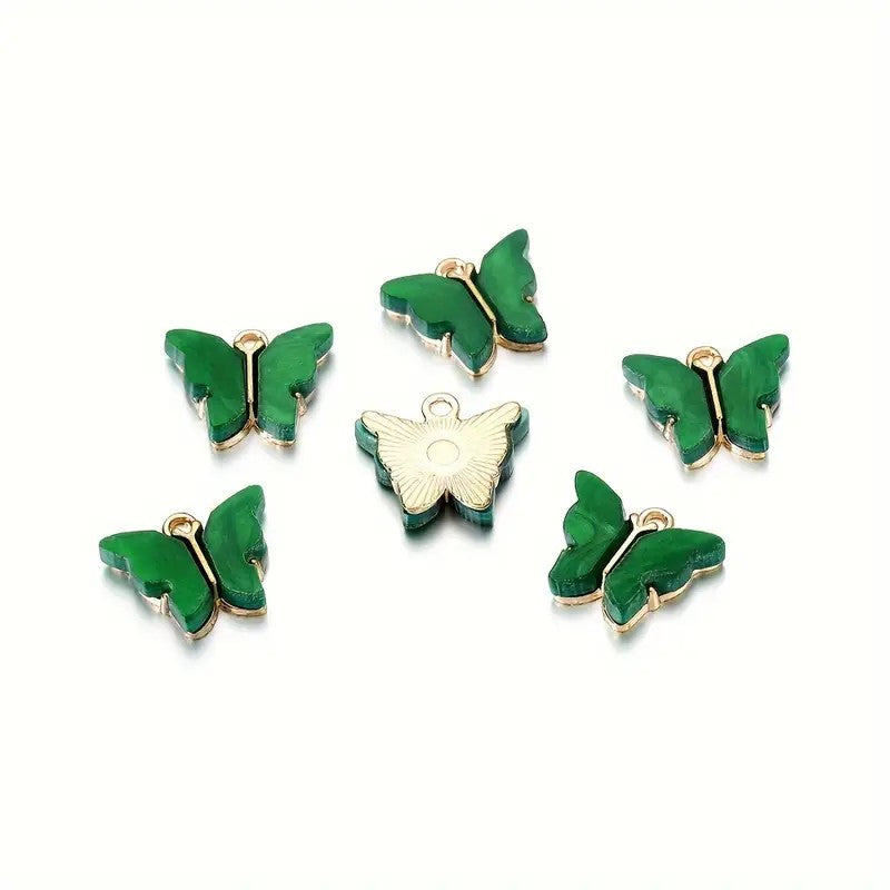 Pandantiv fluture 13x14mm verde