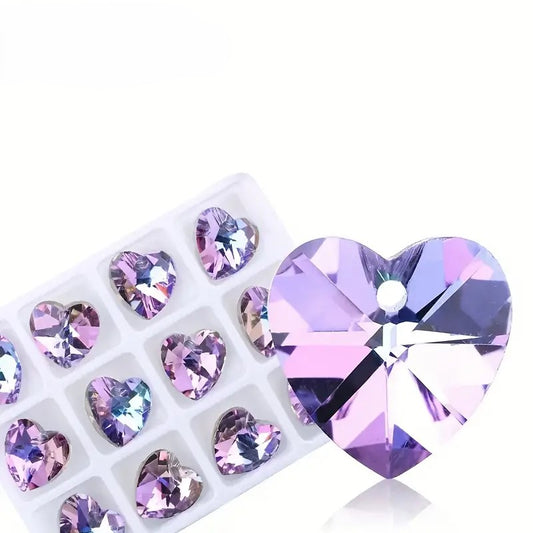 Pandantiv inima cristal 14mm lila