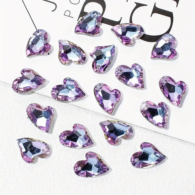 Pandantiv inima cristal 17x14mm mov