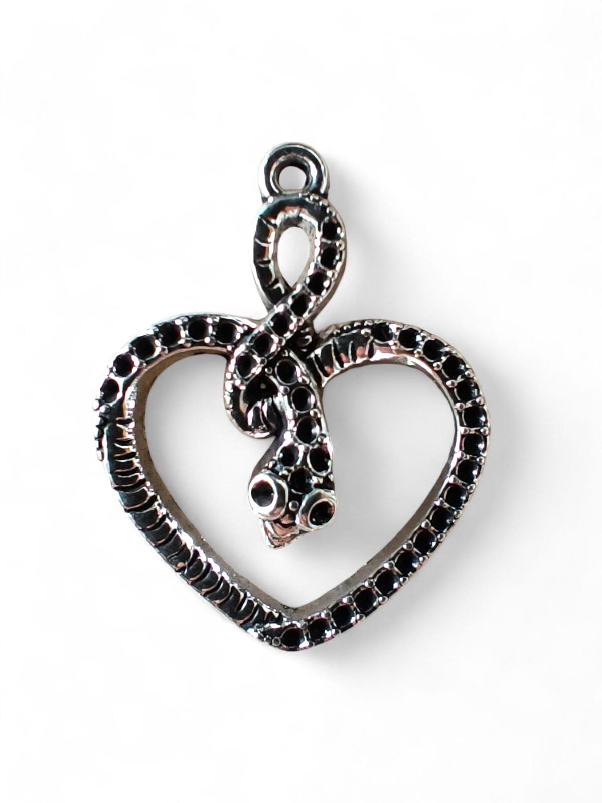 Pandantiv inima sarpe otel inoxidabil 25x20mm