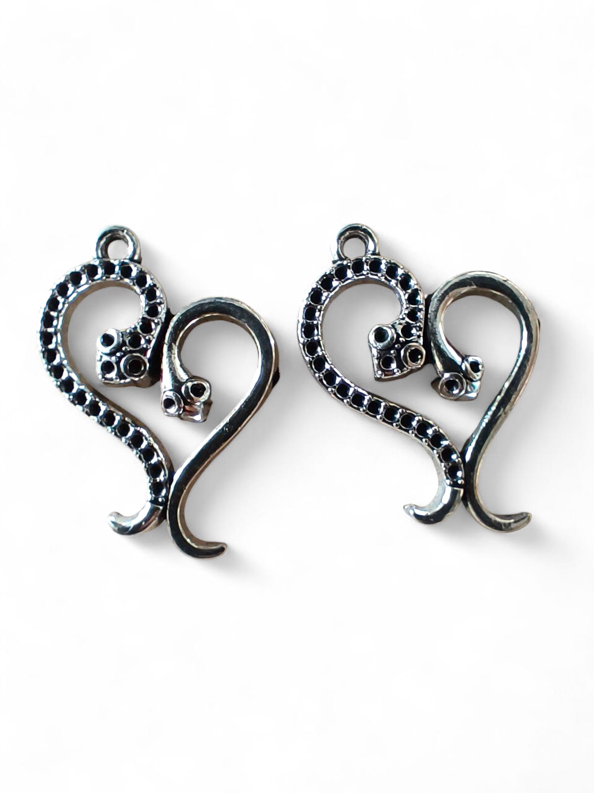 Pandantiv inima sarpe otel inoxidabil 28x18mm