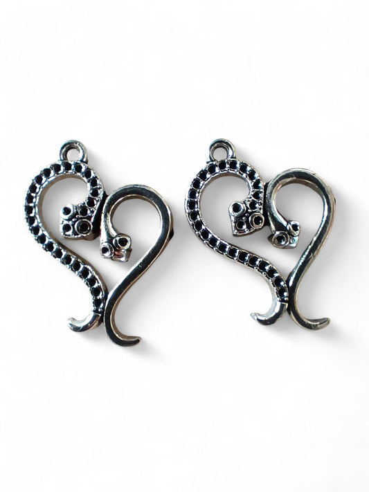 Pandantiv inima sarpe otel inoxidabil 28x18mm