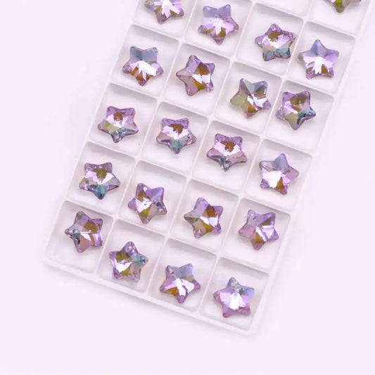 Pandantiv stea cristal 14mm mov deschis