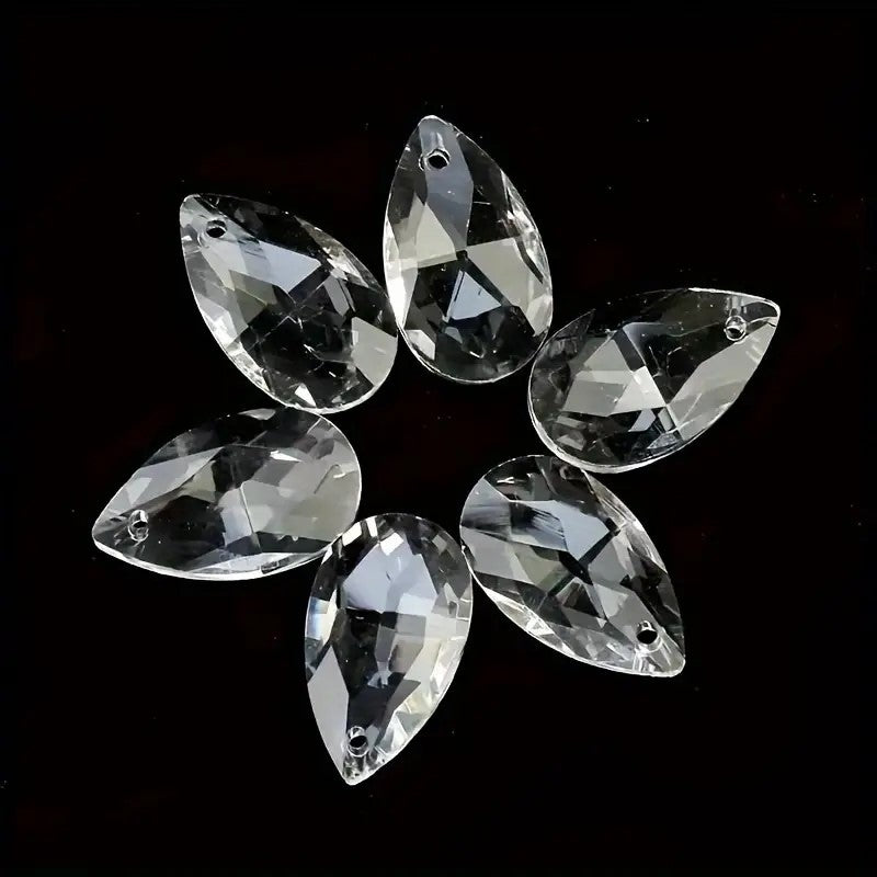 Pandantiv sticla cristal in forma de lacrima 22x15mm