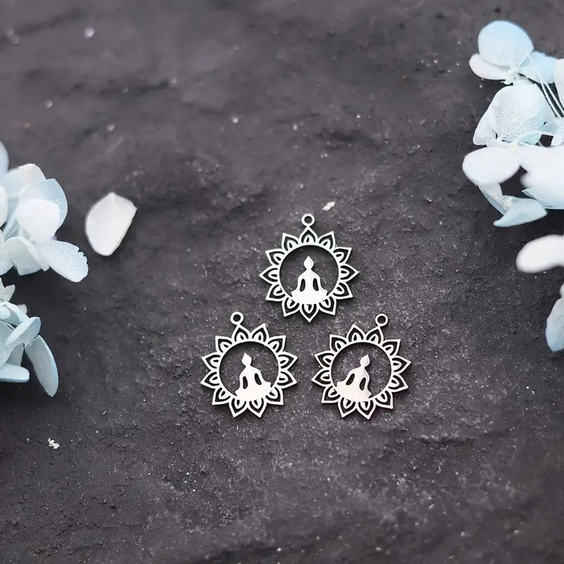 Pandantiv zen otel inoxidabil 22x25mm argintiu