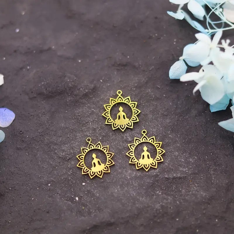 Pandantiv zen otel inoxidabil 17x19mm auriu