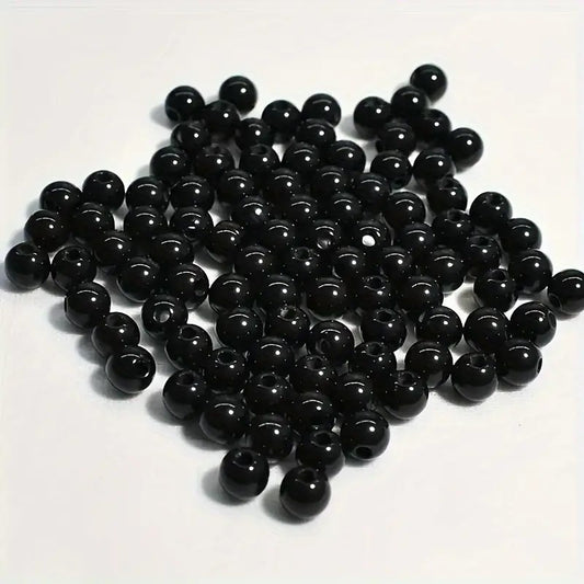 Perle acrilice 6mm negru