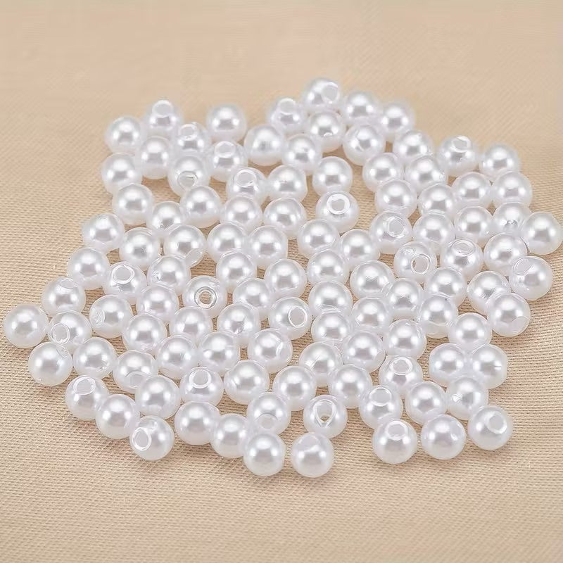 Perle acrilice 4mm alb