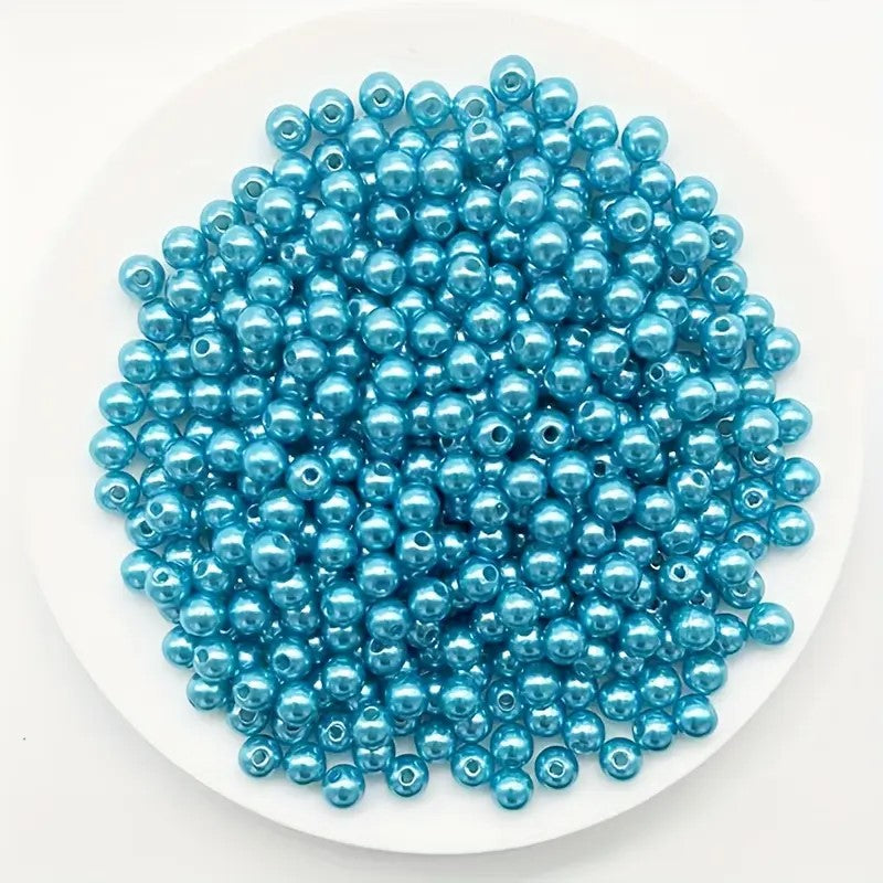 Perle acrilice 6mm albastru