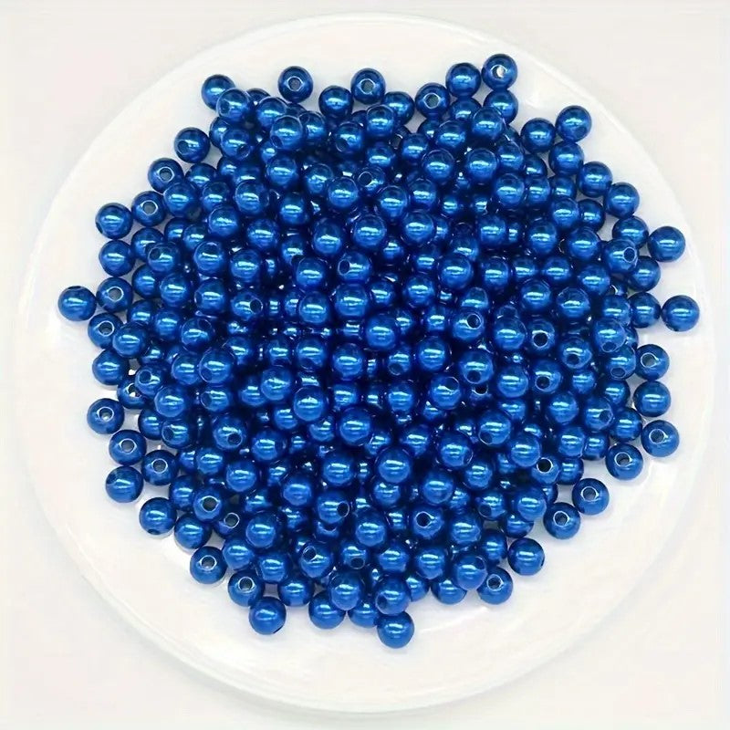 Perle acrilice 6mm albastru inchis