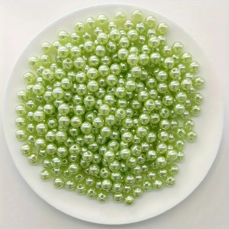 Perle acrilice 6mm verde deschis