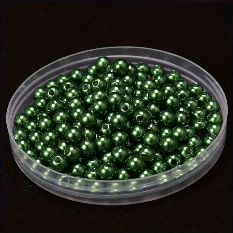 Perle acrilice 6mm verde inchis