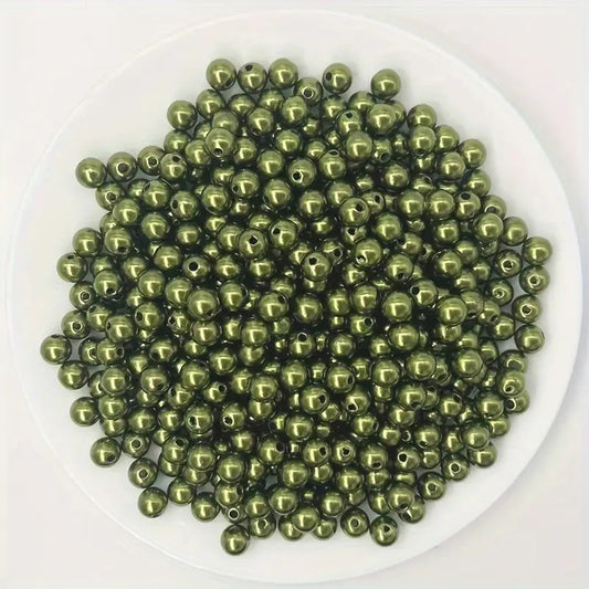 Perle acrilice 6mm verde maslina