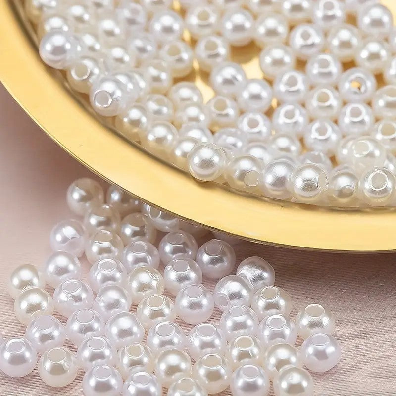 Perle acrilice 8mm alb