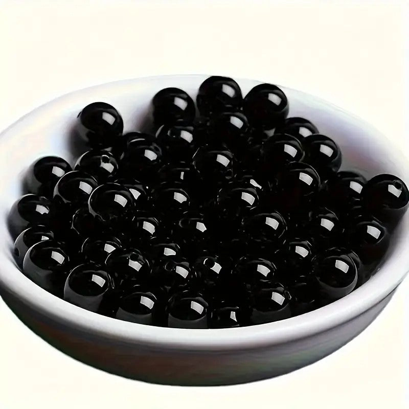 Perle acrilice 8mm negru