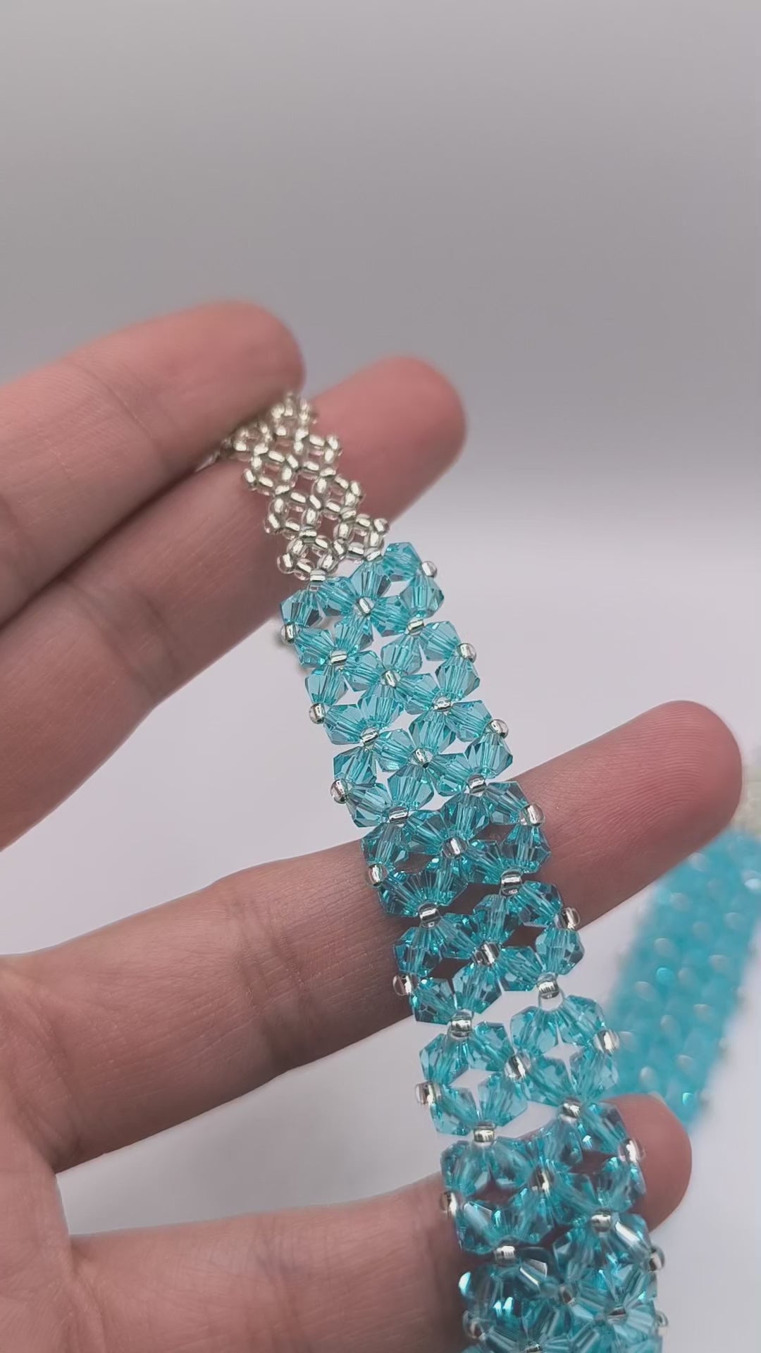 Colier handmade Summer Sky albastru deschis