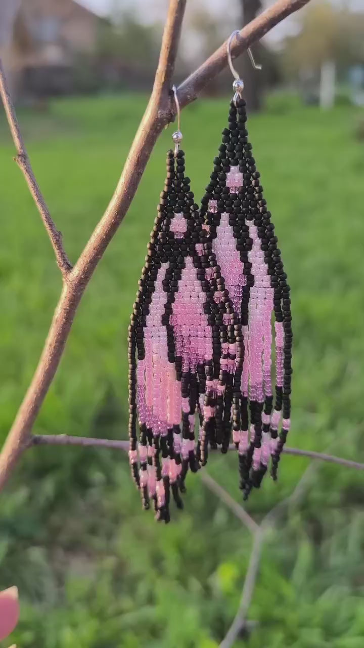 Cercei franjuri Purple Butterfly fluture mov