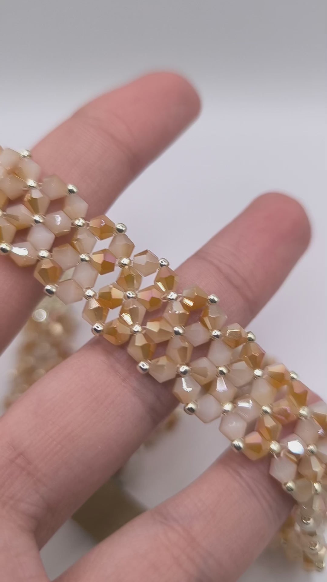 Colier handmade Nude Silver bej