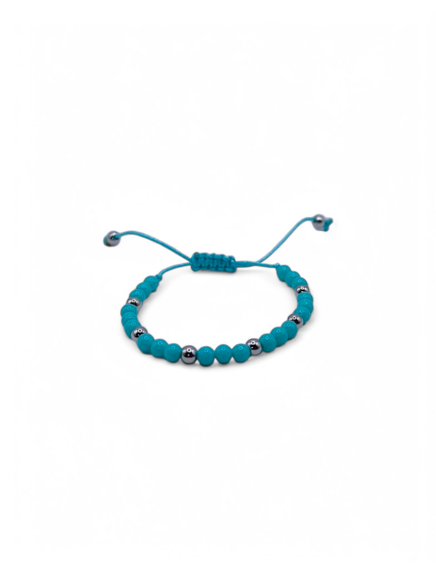 Bratara reglabila copii turquoise dot turcoaz si argintiu