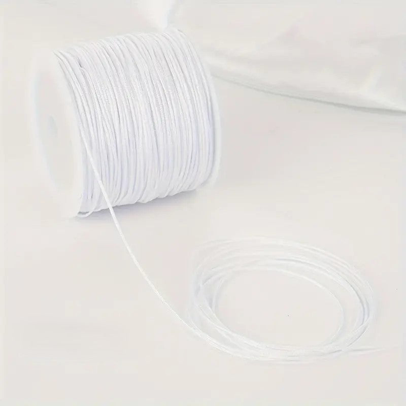 Snur Shamballa nylon alb 0.8mm rola 45m