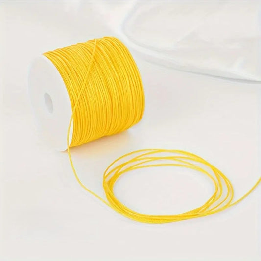 Snur Shamballa nylon galben 0.8mm rola 45m