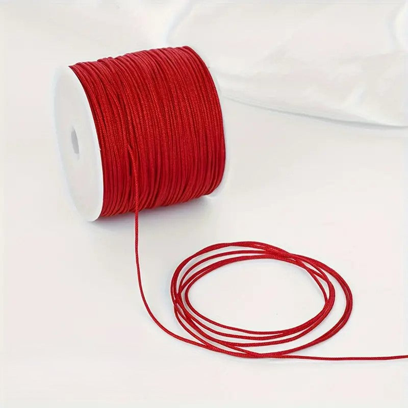 Snur Shamballa nylon rosu 0.8mm rola 45m