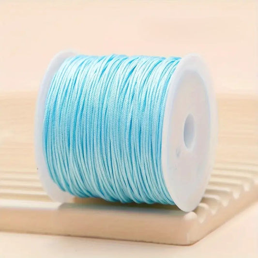 Snur Shamballa nylon albastru cer 0.8mm rola 45m