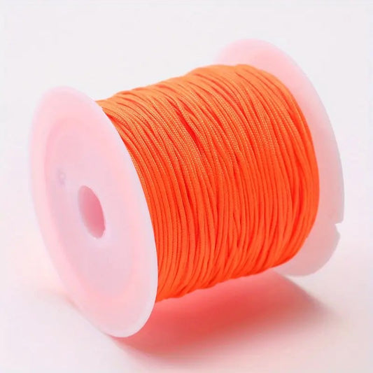 Snur Shamballa nylon portocaliu 0.8mm rola 10m