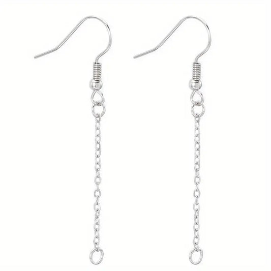 Tortite cercei otel inoxidabil cu lant 55mm argintiu