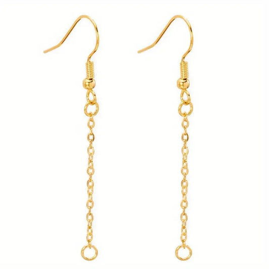 Tortite cercei otel inoxidabil cu lant 55mm auriu