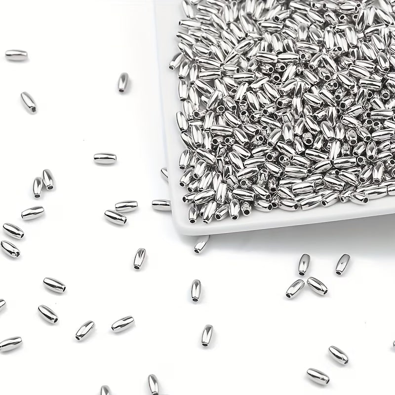 Margele acrilice tub 6mm argintiu