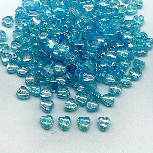 Margele acrilice inima 10x10mm albastru