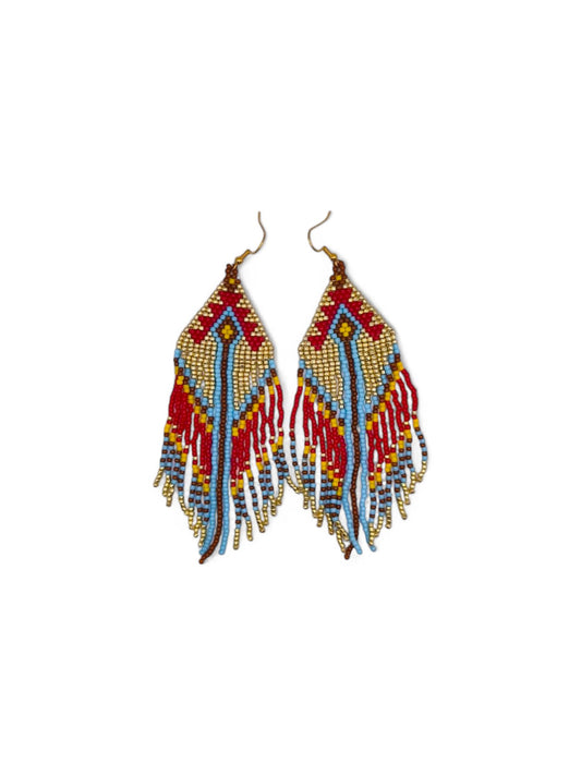 Cercei franjuri Glowing Rose cu model etnic